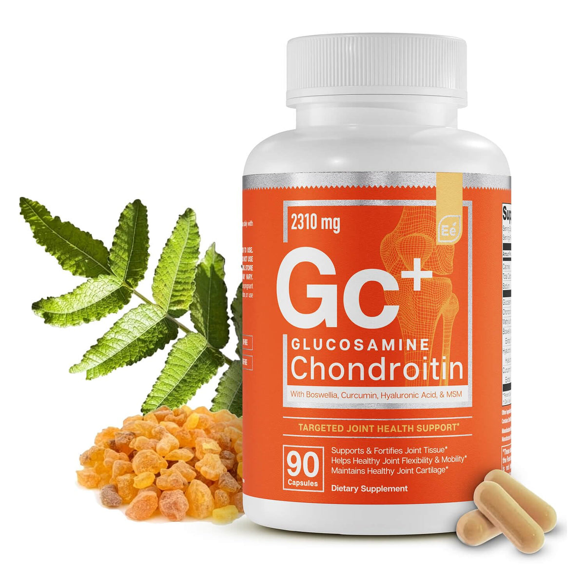 Essential Elements Glucosamine Chondroitine 90 capsules, vue de face