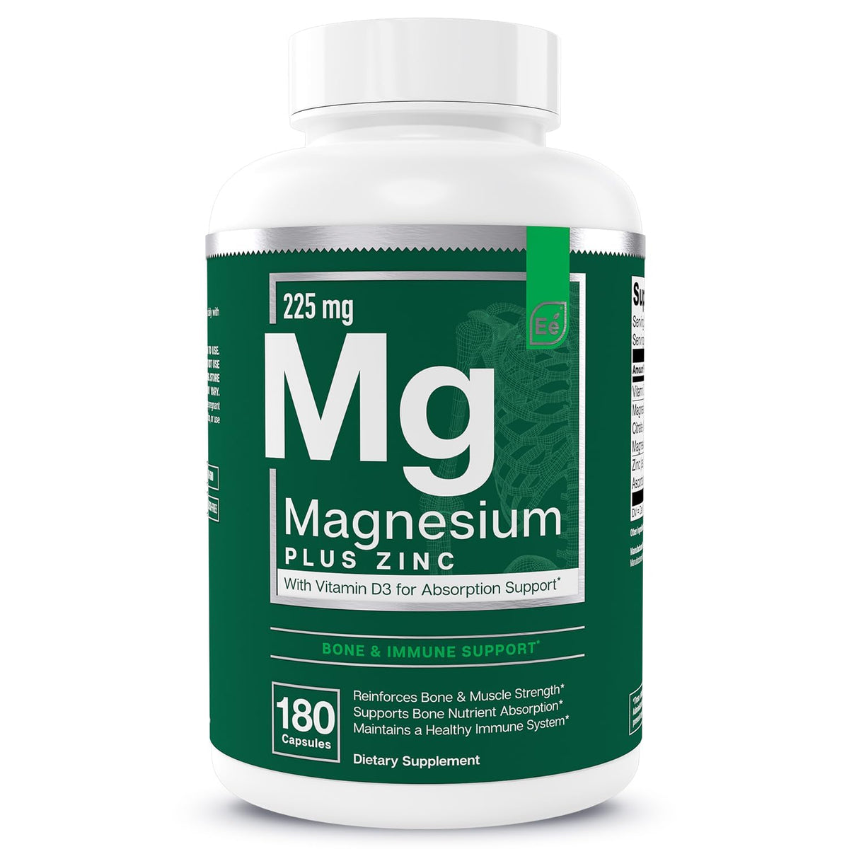 Essential Elements Magnésium Plus Zinc 180 capsules, vue avant