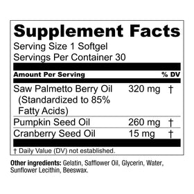 Essential Elements Saw Palmetto Plus gélules sur une surface blanche