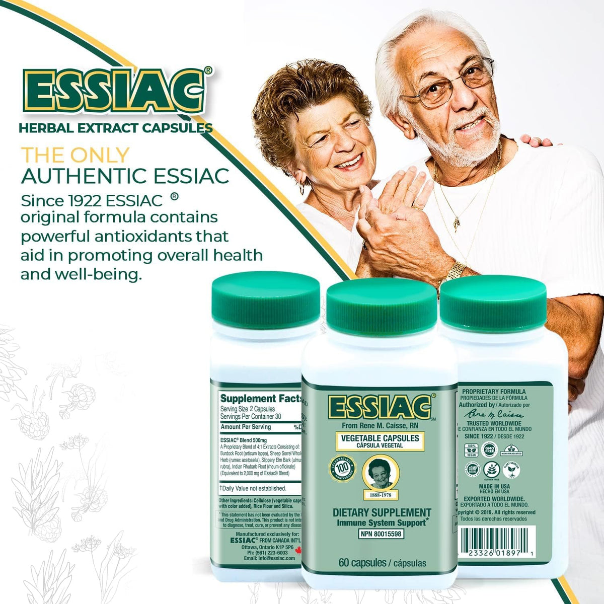 Essiac Capsules sur un fond naturel