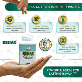 Essiac Gold® avec AHCC® capsules végétales, vue de côté