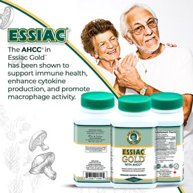 Essiac Gold® avec AHCC® capsules, vue de l'arrière du flacon