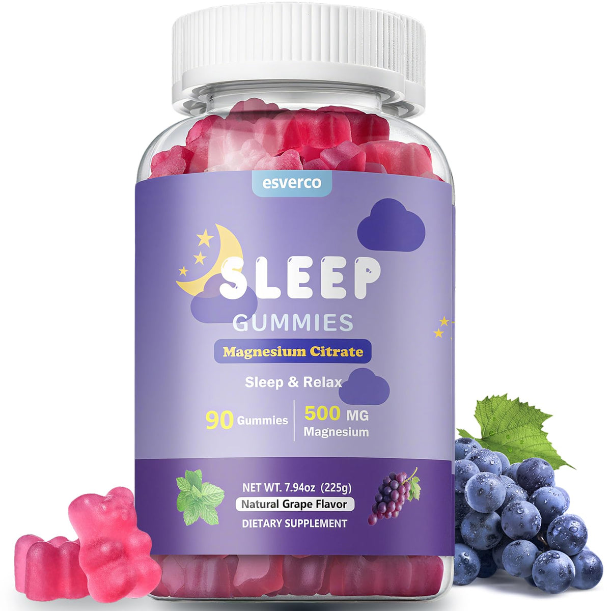 esverco Gummies de Magnésium 500mg, 90 comprimés, vue de face