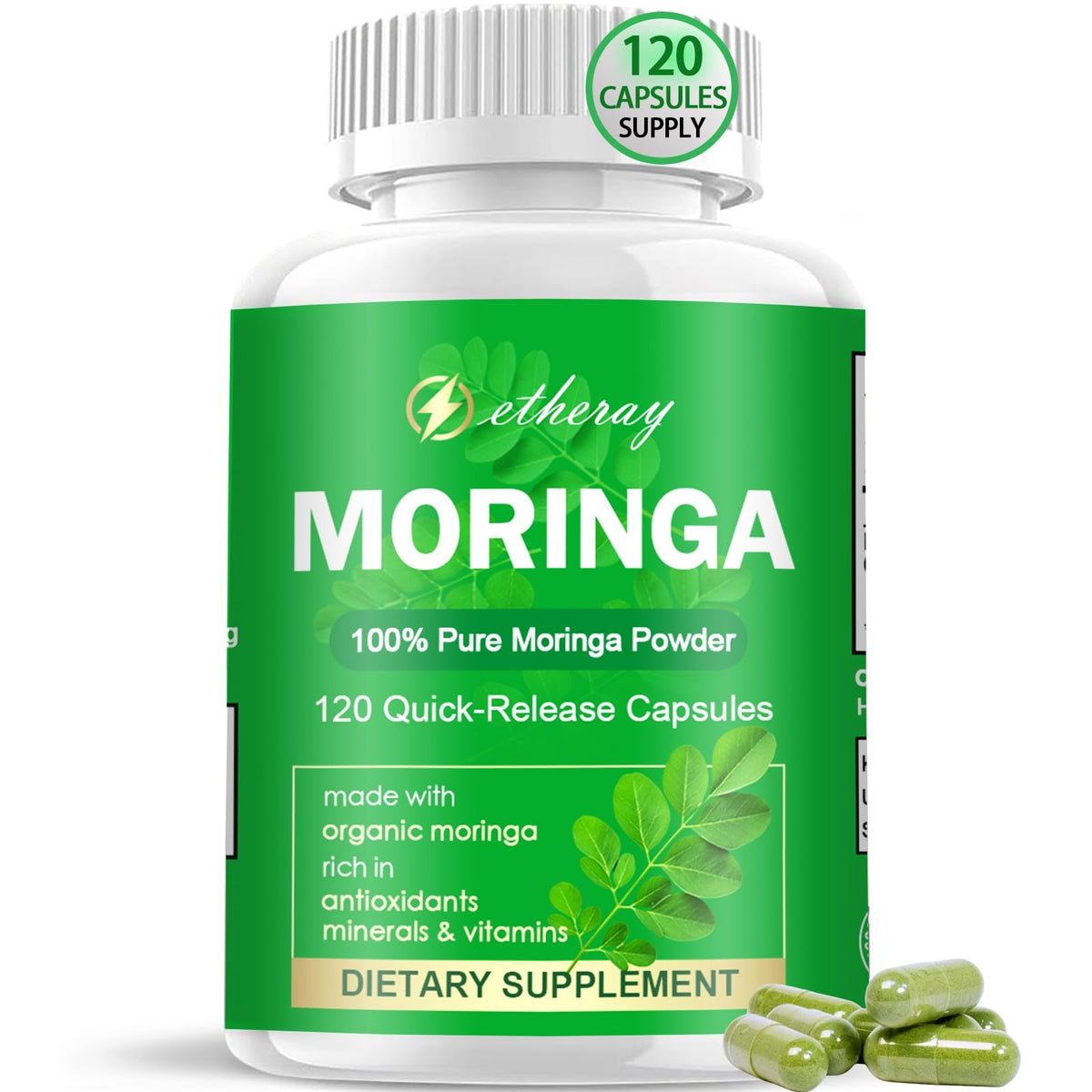 Etheray capsules de Moringa 800mg vue de face