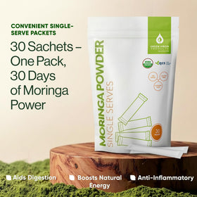 Étiquetage des sachets de poudre de moringa bio