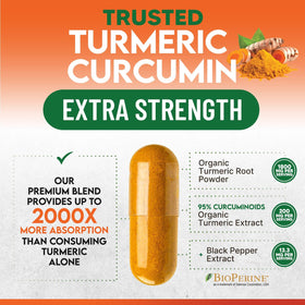 Étiquetage détaillé du complément de curcuma Nature's Nutrition