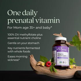 Étiquetage du flacon de multivitamine prénatale New Chapter 35+