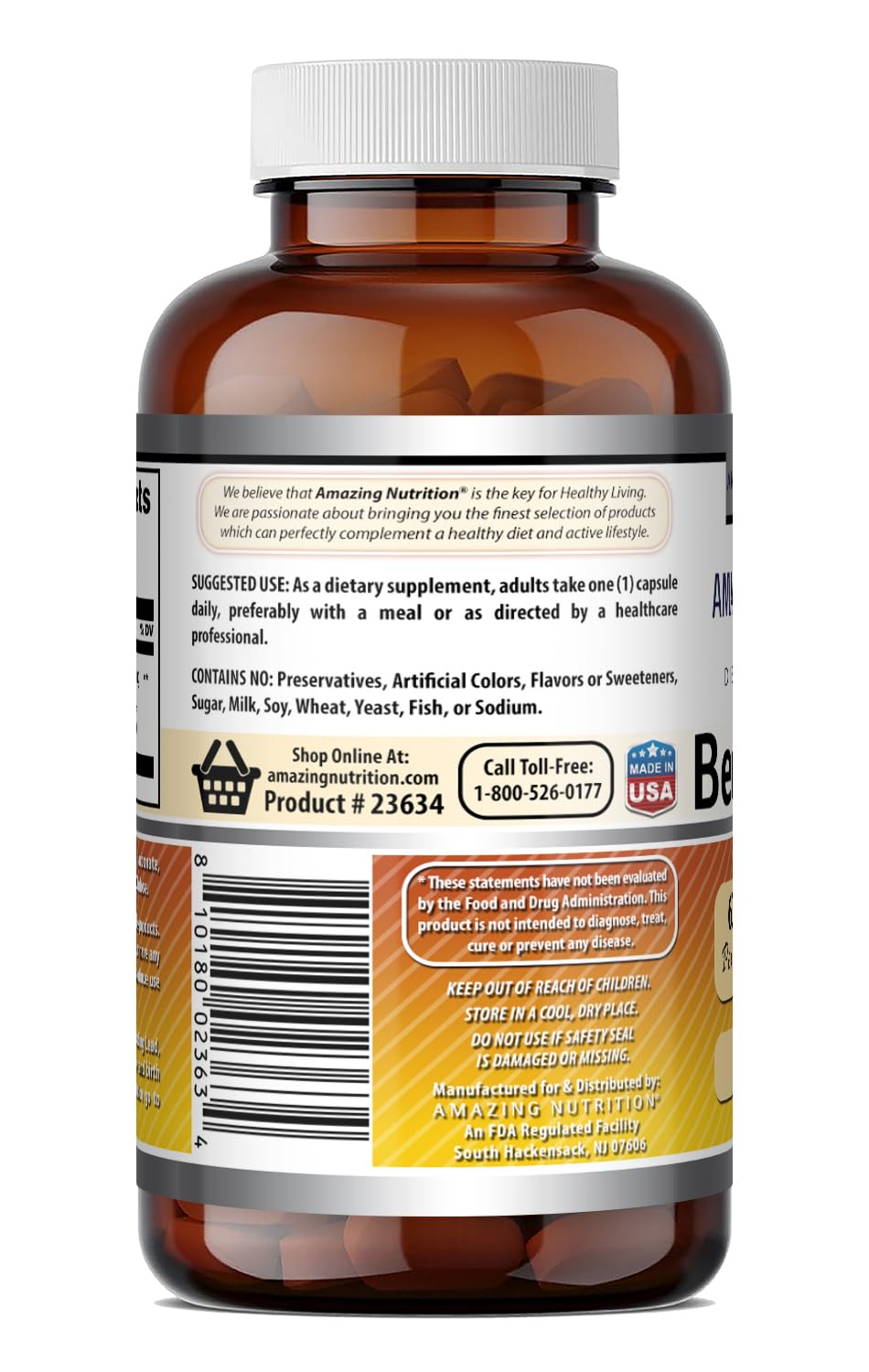 Étiquetage du flacon de Propolis 600 mg Amazing Nutrition