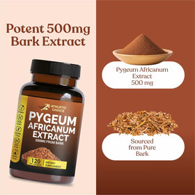 Étiquette d'Athletic Choice Pygeum Africanum 500mg 120 capsules