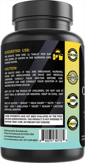 Étiquette de Best Naturals Calcium D3 K2 Magnésium avec ingrédients