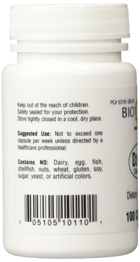 Étiquette de Bio-Tech Pharmacal D3-50 50 000 UI 100 Capsules