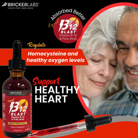 Étiquette de Bricker Labs B-12 Blast montrant les ingrédients
