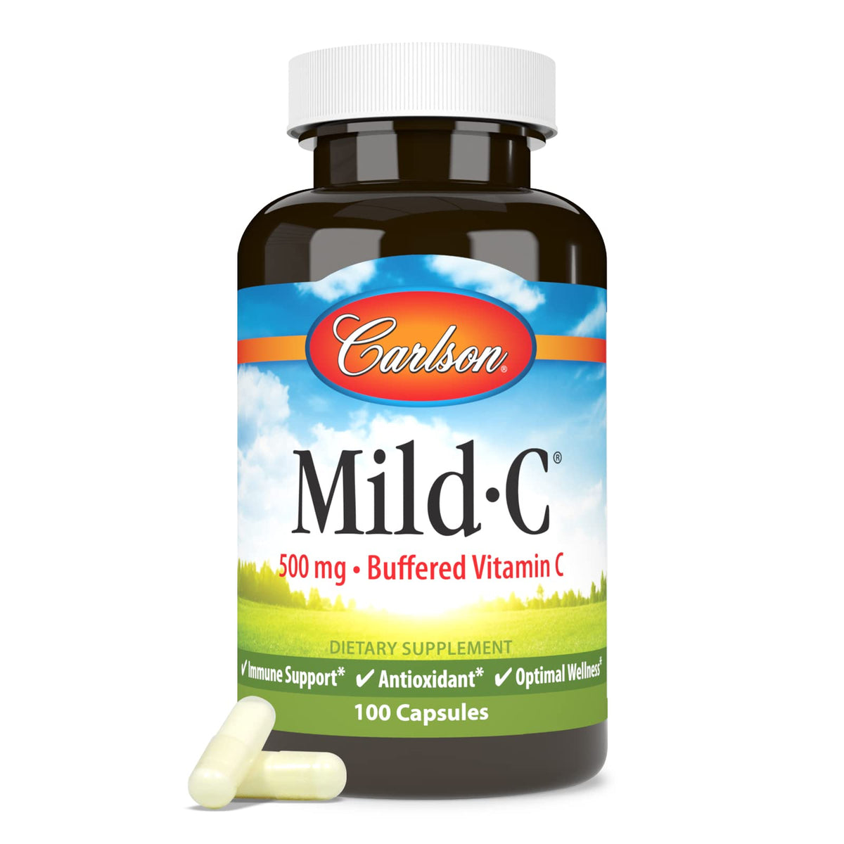 Étiquette de Carlson Vitamine C 500 mg 100 Capsules