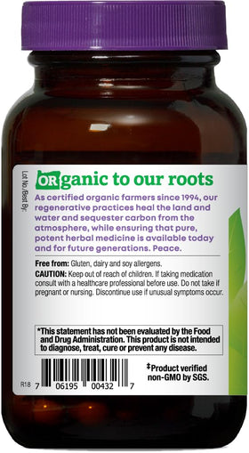 Étiquette de certification bio sur la boîte de capsules Oregon's Wild Harvest