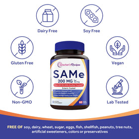 Étiquette de composition de Doctor's Recipes SAM-e 200 mg