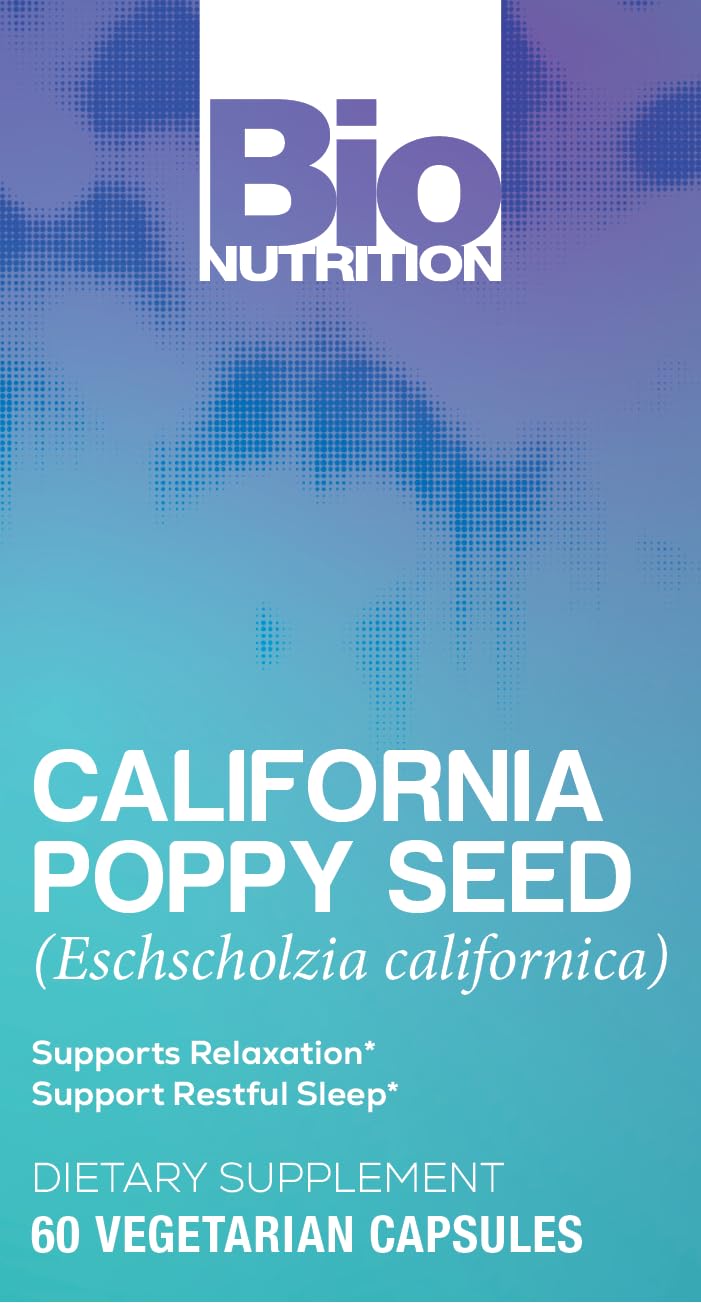 Étiquette de composition du Bio Nutrition Poppy Californien