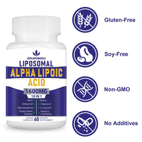 Étiquette de composition du Spliferkou Acide Alpha Lipoïque 1600mg