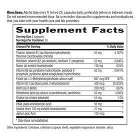 Étiquette de Country Life Coenzyme B-Complex 60 capsules