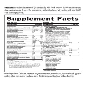 Étiquette de Country Life Multivitamine Femme 50+, informations nutritionnelles