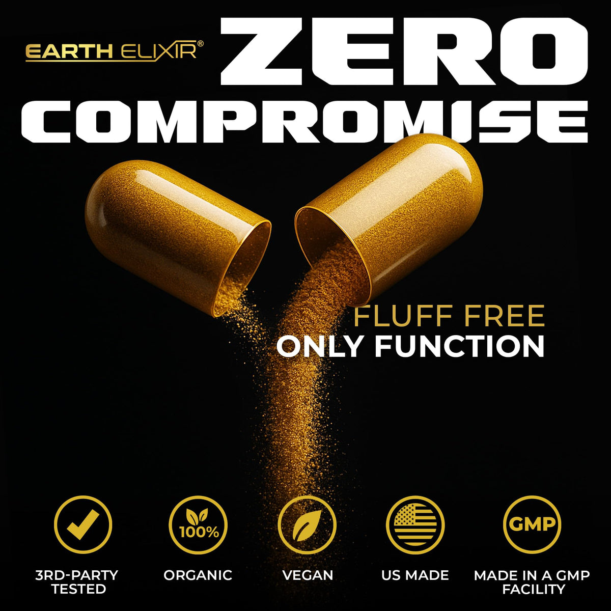 Étiquette de Earth Elixir Complément Alimentaire