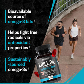 Étiquette de flacon d'huile de krill ONNIT avec spécifications