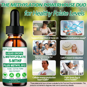 Étiquette de flacon Methylfolate 15 mg AMENQ hHEALTH