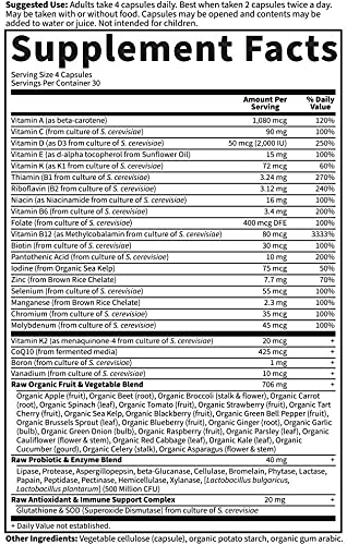 Étiquette de Garden of Life Multivitamine Femme 50+ 120 Capsules