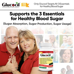 Étiquette de Glucocil avec ingrédients et dosage