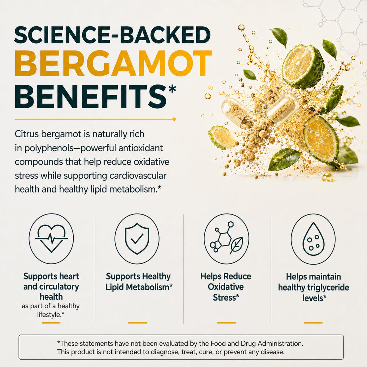 Étiquette de l'Extrait de Bergamote 1000mg par Eleva Nutrition