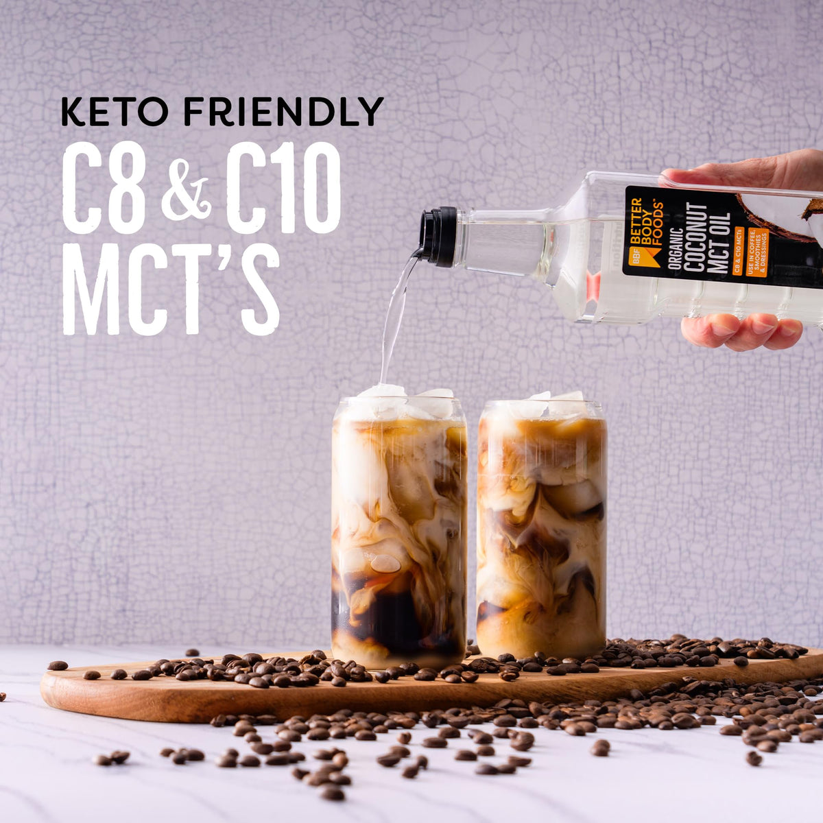 Étiquette de l'huile de coco MCT BetterBody Foods, détails des ingrédients