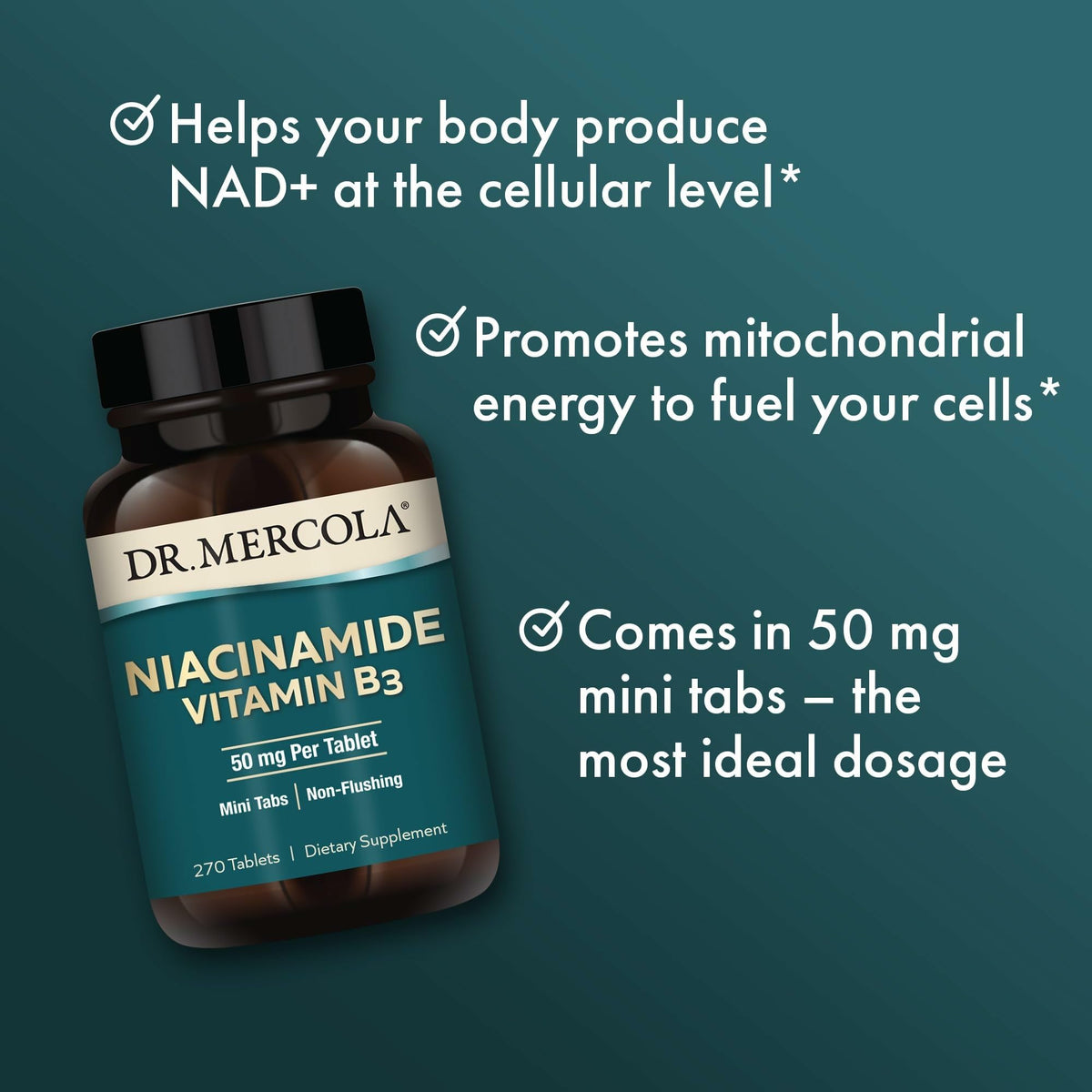 Étiquette de la boîte de Dr. Mercola Niacinamide Vitamine B3