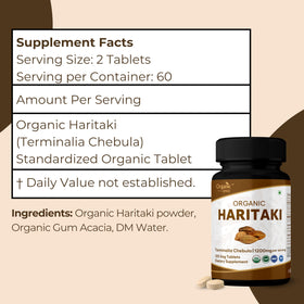 Étiquette de la boîte de Haritaki ORGANIC SPREE avec informations nutritionnelles