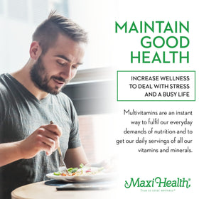Étiquette de la boîte de Maxi Health Multivitamines