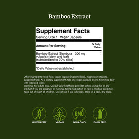 Étiquette de la boîte de Swanson Extrait de Bambou 300mg