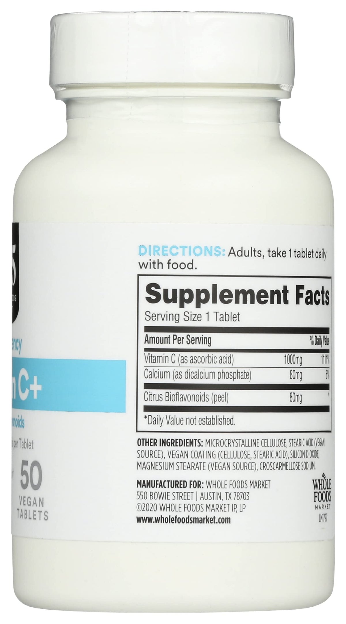 Étiquette de la boîte de vitamine C haute puissance de 365