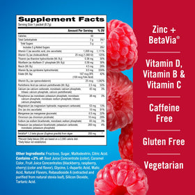 Étiquette de la boîte Emergen-C daily wellness+ avec informations nutritionnelles