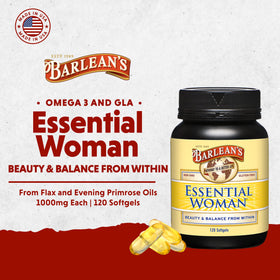 Étiquette de la bouteille de Barlean's Essential Woman