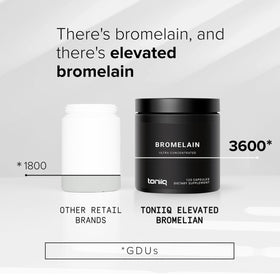 Étiquette de la bouteille de bromélaïne Toniiq