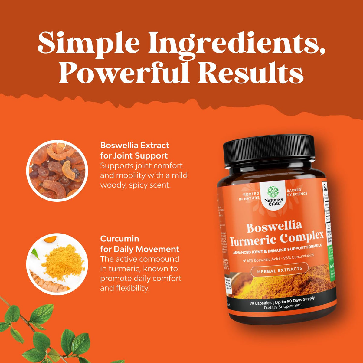 Étiquette de la bouteille de capsules de Boswellia Natures Craft