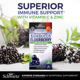 Étiquette de la bouteille de capsules de sureau BioSchwartz