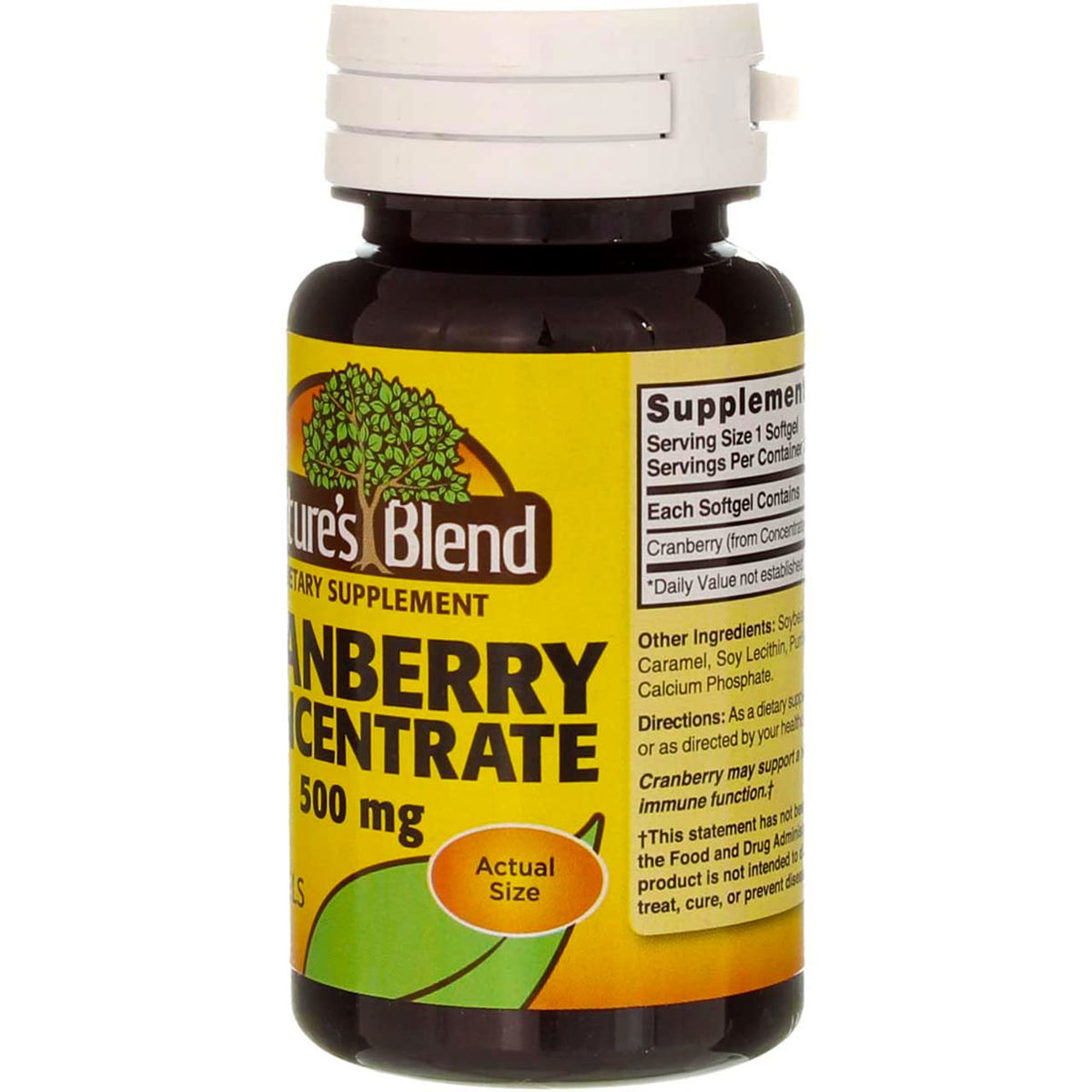 Étiquette de la bouteille de concentré de canneberge Nature's Blend