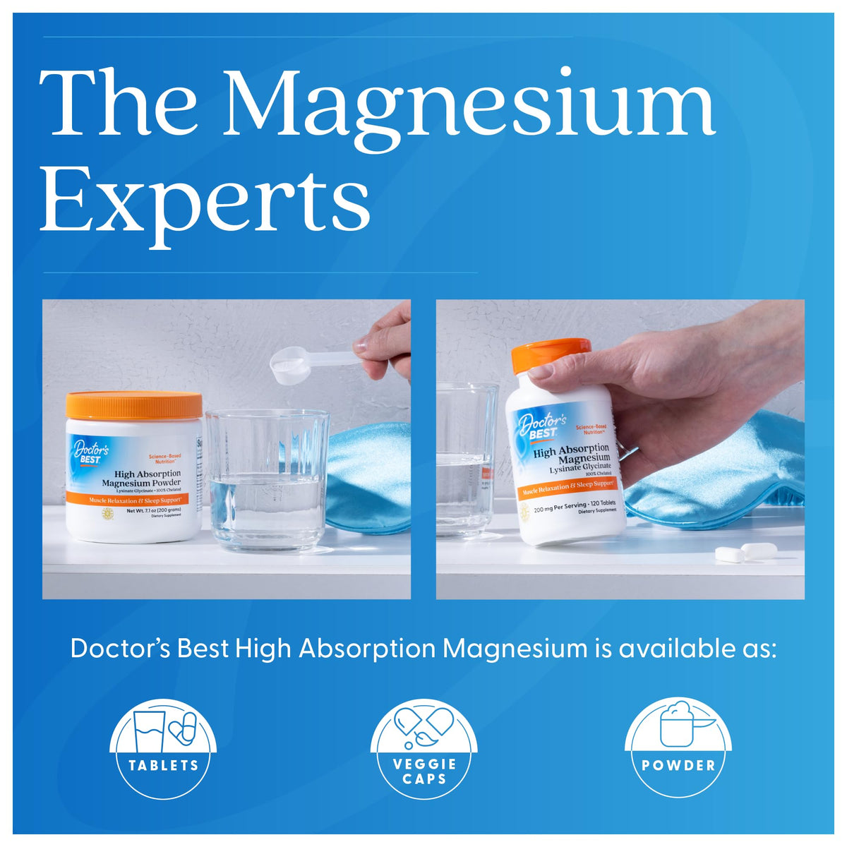 Étiquette de la bouteille de Doctor's BEST montrant les informations nutritionnelles
