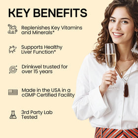Étiquette de la bouteille de drinkwel avec informations nutritionnelles