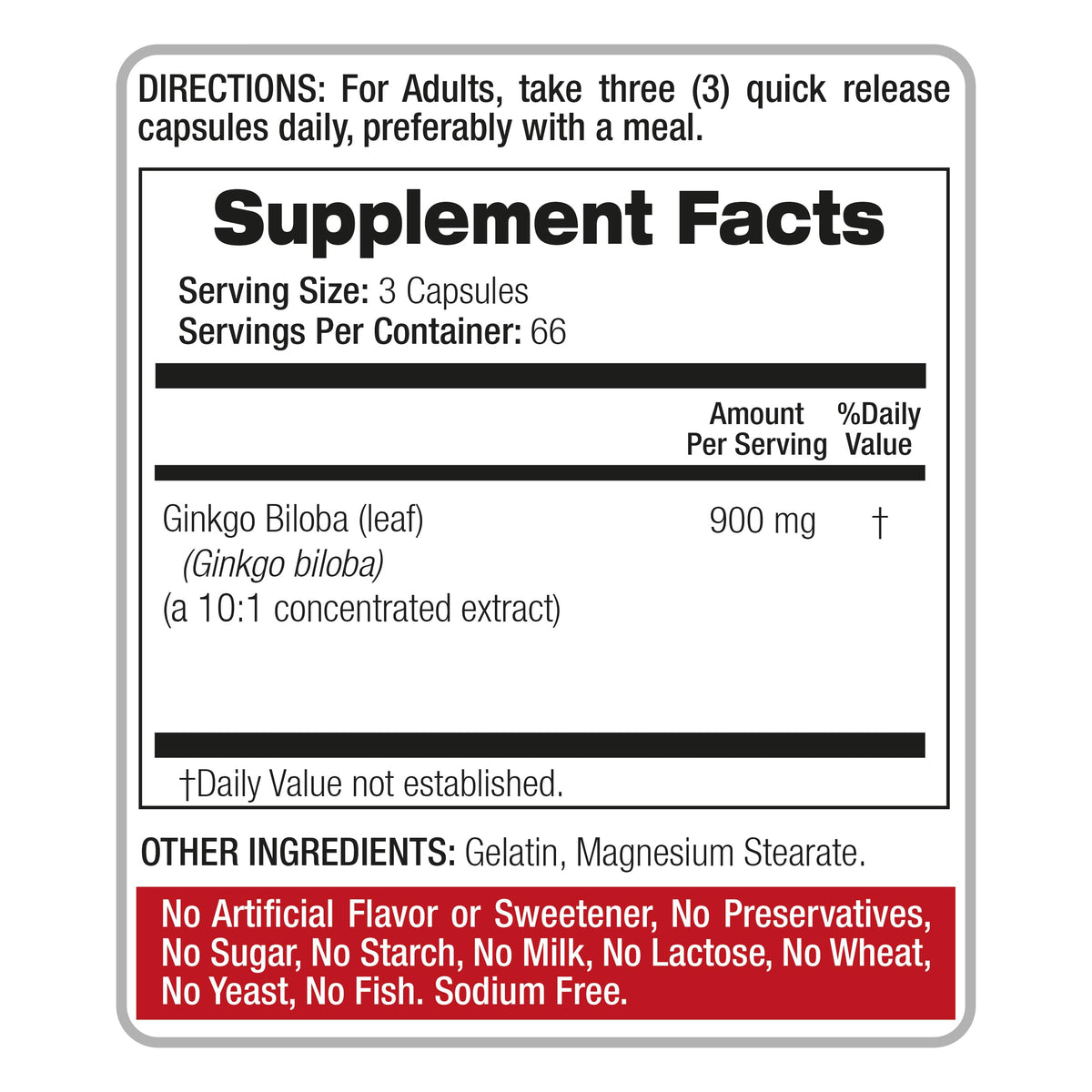 Étiquette de la bouteille de Ginkgo Biloba FITO MEDIC'S