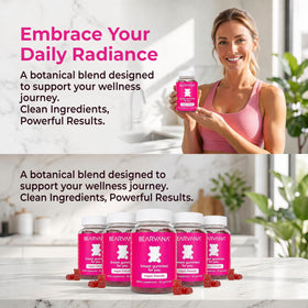 Étiquette de la bouteille de gummies multivitamines BEARVANA
