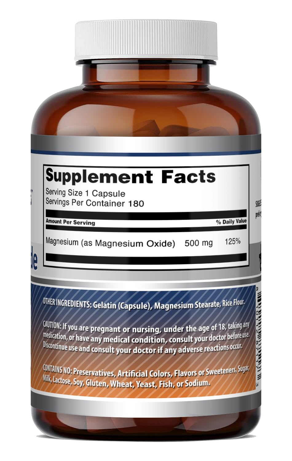 Étiquette de la bouteille de Magnésium Amazing Nutrition