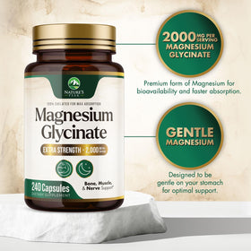 Étiquette de la bouteille de Magnésium Glycinate Nature's Peak