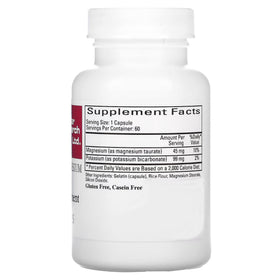 Étiquette de la bouteille de Magnésium-Potassium Taurate avec spécifications