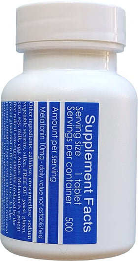 Étiquette de la bouteille de mélatonine SterlingHealth 10mg