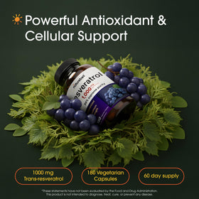 Étiquette de la bouteille de NatureBell Resveratrol 1000mg